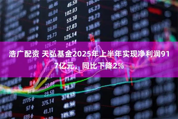 浩广配资 天弘基金2025年上半年实现净利润917亿元，同比下降2%