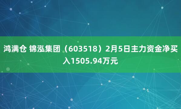鸿满仓 锦泓集团（603518）2月5日主力资金净买入1505.94万元